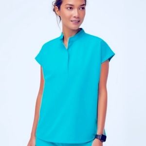 Figs Rafaela XS Scrub Top Teal Blue